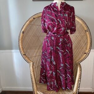 Doncaster Vintage 80's Secretary dress Belted‎ Short sleeve Retro 8